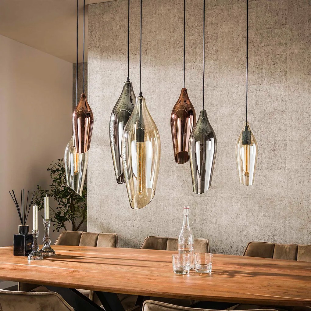 Eettafel Lamp Druppel Gekleurd Glas