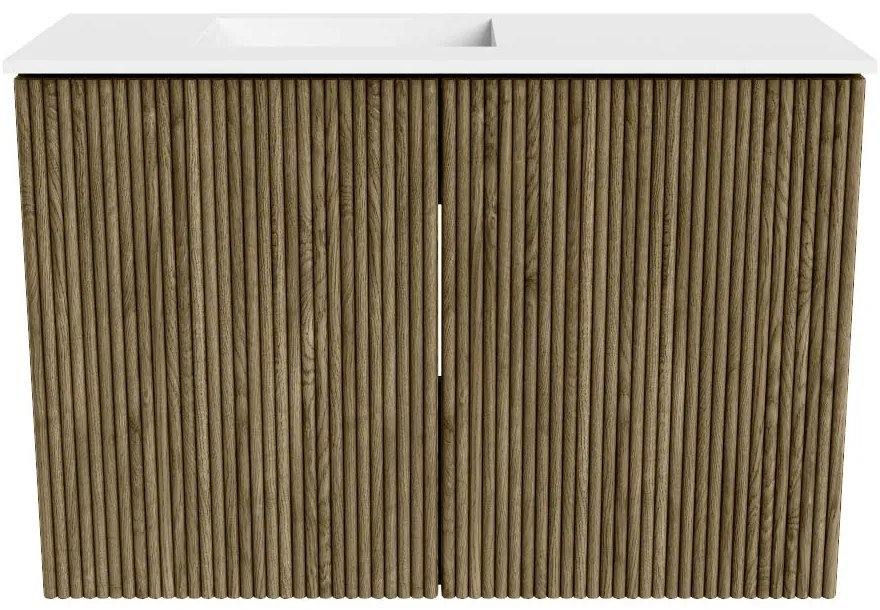 Mondiaz Joya 60cm toiletmeubel dusk met wastafel faye links 1 kraangat talc