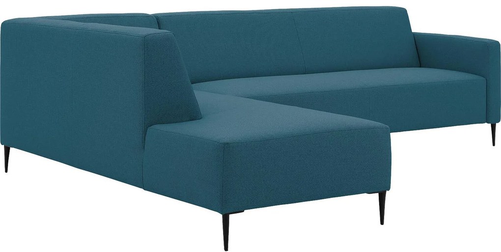 Goossens Key West blauw, stof, 3-zits, modern design met ligelement links