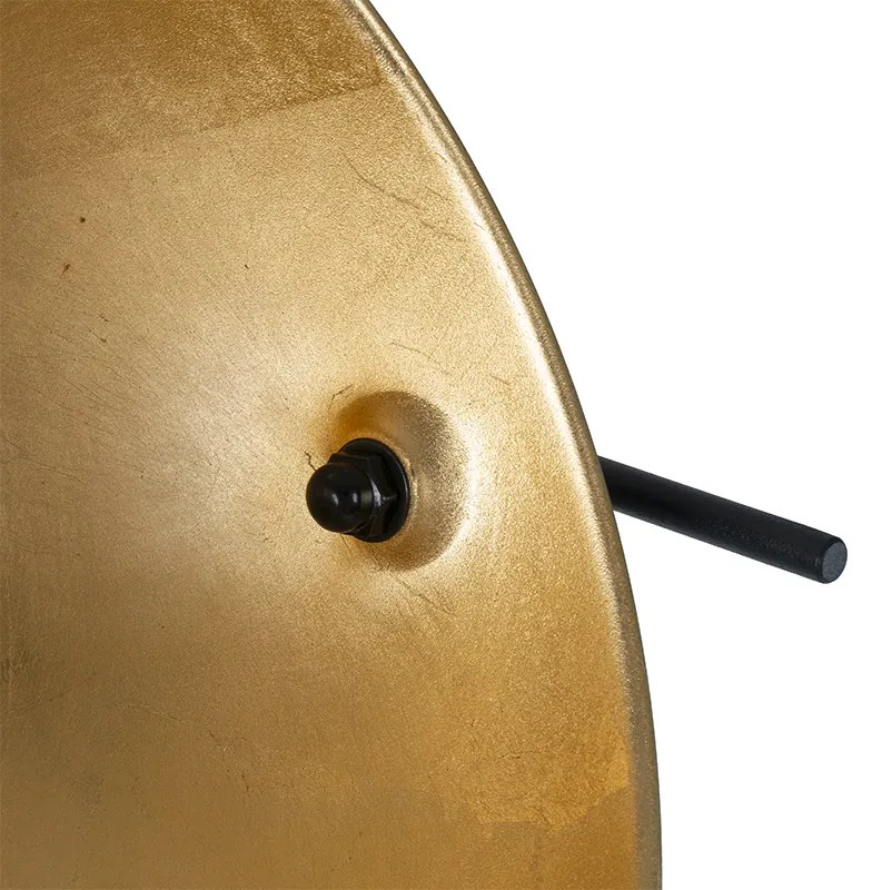 Vloerlamp zwart met goud 35 cm verstelbaar - Magnax