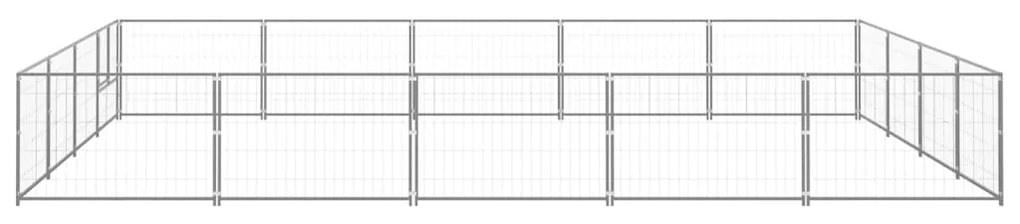 vidaXL Hondenkennel 20 m² staal zilverkleurig