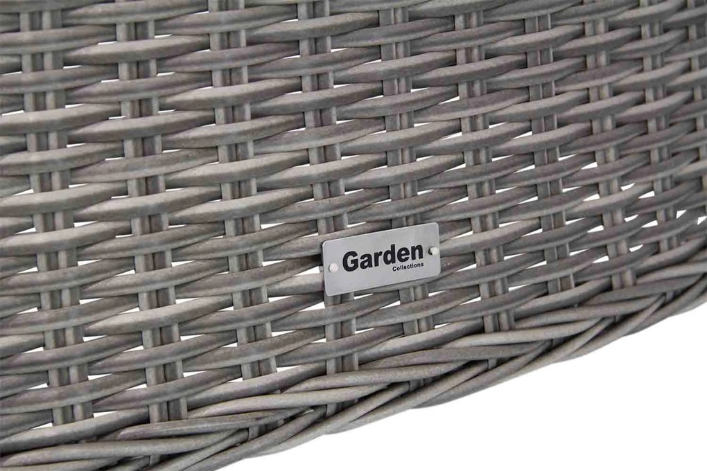 Tuinset Ronde Tuintafel 4 personen 120 cm Wicker Grijs Garden Collections Dublin/Aberdeen