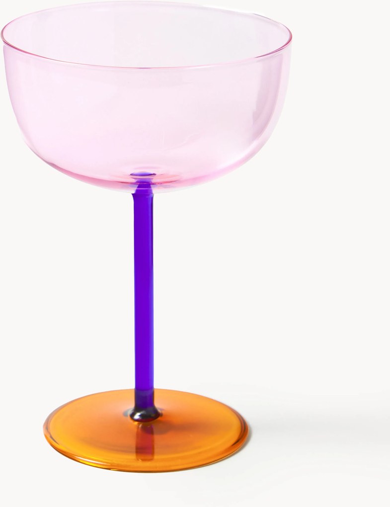 Mondgeblazen champagneglazen Karisa, 4-delig