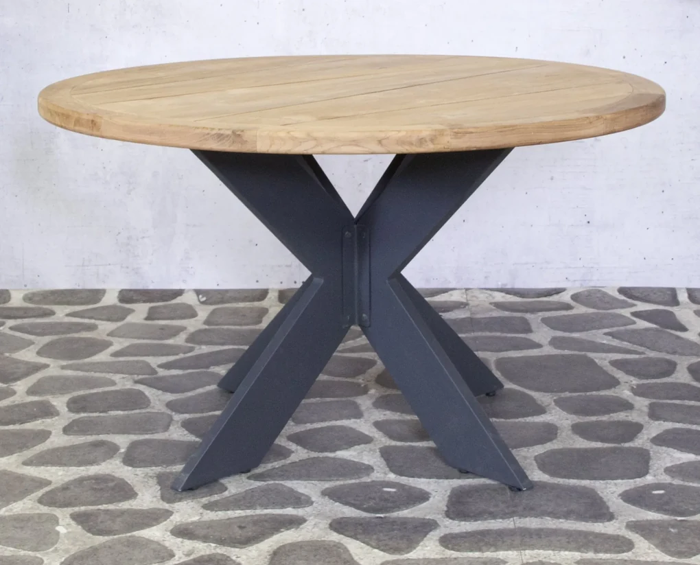 Rond Tuintafel  - Teak/Aluminium - Ø130 cm - Malta - SenS-Line
