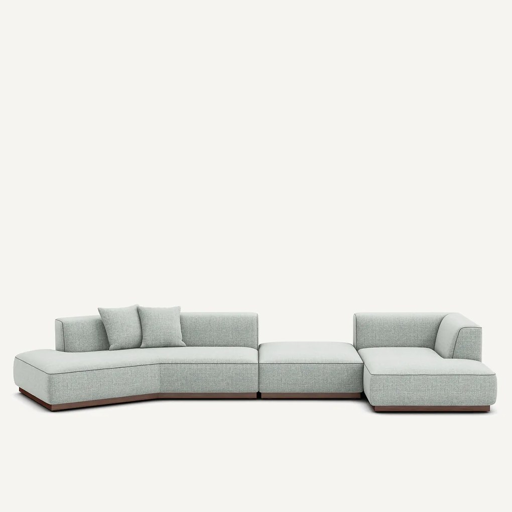 Open hoekbank rechts XL in gevlekt canvas, JACOPO