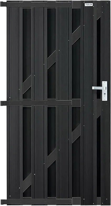 Tuindeur composiet Design Antraciet met antraciet aluminium frame compleet (90 x 180 cm)