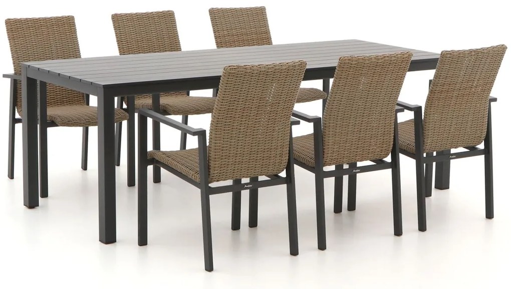 Diningset Manifesto  | 6 personen aluminium | Tuinset stapelbaar | 7-delig | Kees Smit Tuinmeubelen