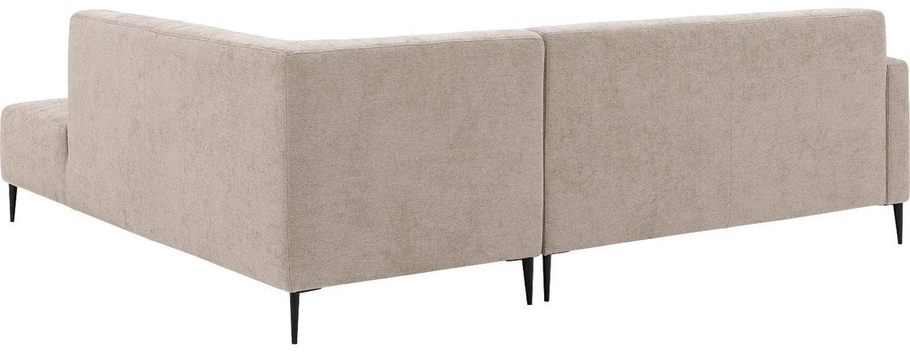 Goossens Zitmeubel Key West bruin, stof, 2-zits, modern design met ligelement rechts