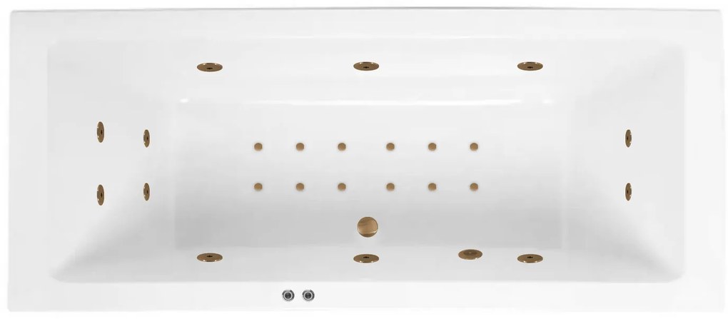 Lambini Designs Cube bubbelbad 180x80cm elektronisch met 6+4+2 hydrojets en 12 aerojets goud