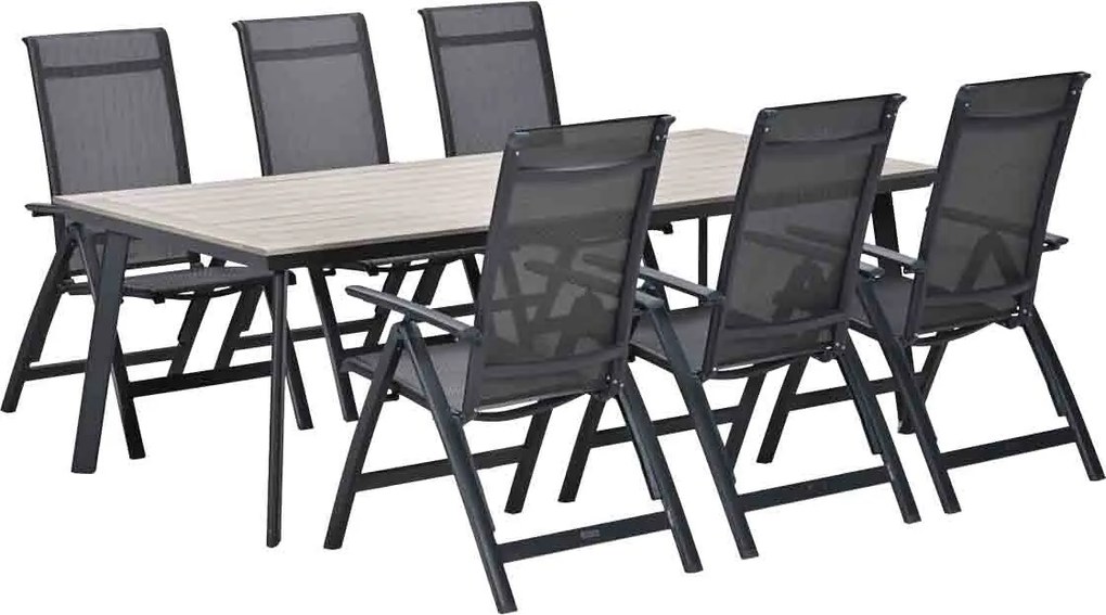 Garden Impressions Santana tuinset 7-delig verstelbaar - Penedo tuintafel 230x100 cm