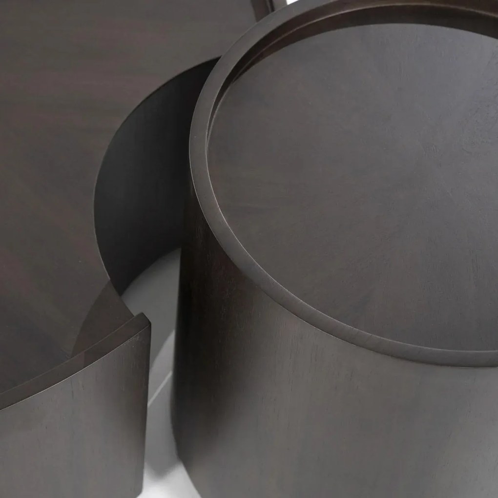 Eleonora Max Walnoot Salontafel Set Rond