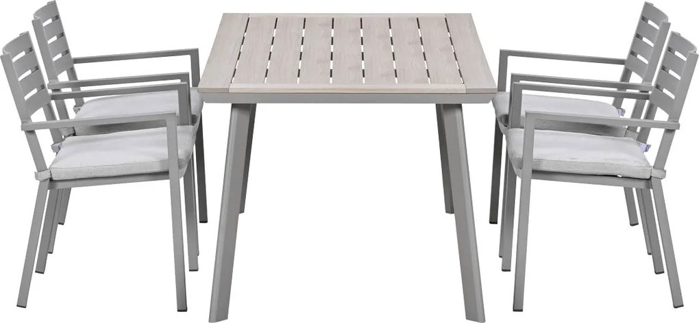 Garden Impressions Amarillo tuinset 5-delig - Penedo tuintafel 160x90 taupe