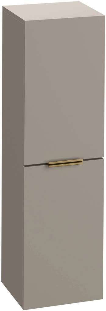 Saqu Lima halfhoge kast met messing greep 35x32x120cm mat greige
