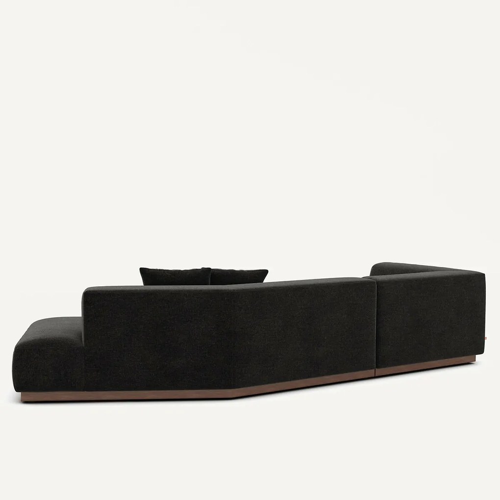 Hoekbank links in chenille fluweel, JACOPO