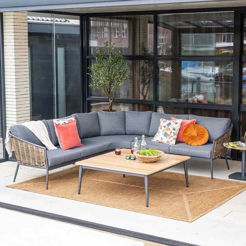 Garden Impressions San Vito loungeset 4-delig - donker grijs