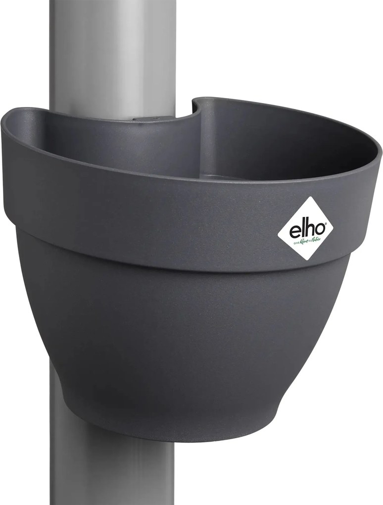 elho bloempot Vibia Campana regenpijpbakje 22cm - Antraciet (Grijs) - Diameter 19 x H16 cm