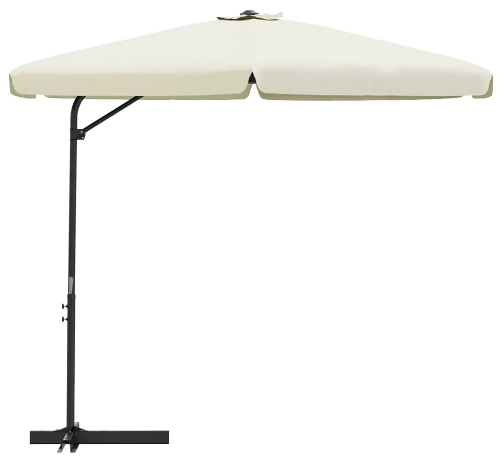 vidaXL Parasol met stalen paal 300 cm zandwit