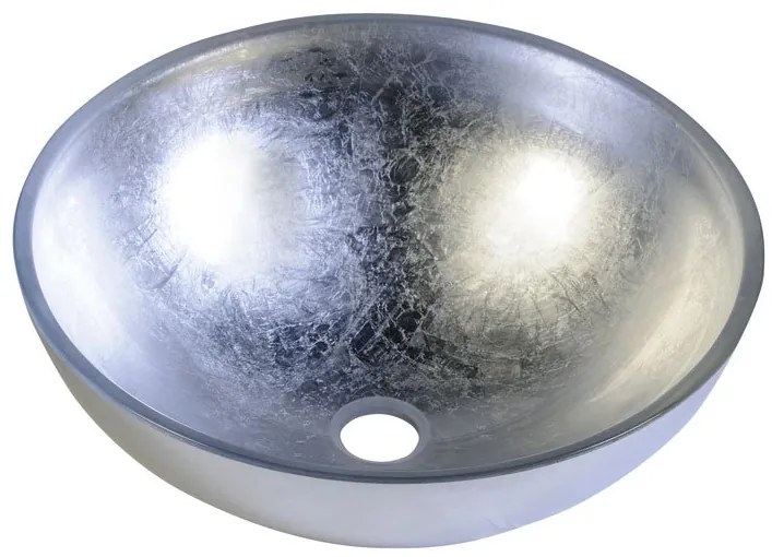 Sapho Murano glazen waskom 40cm zilver
