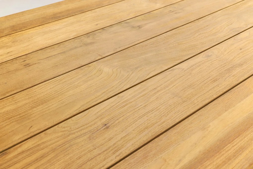 Jasmine Black/Rome 4-persoons dining tuinset 170x100 cm. - Brown teak