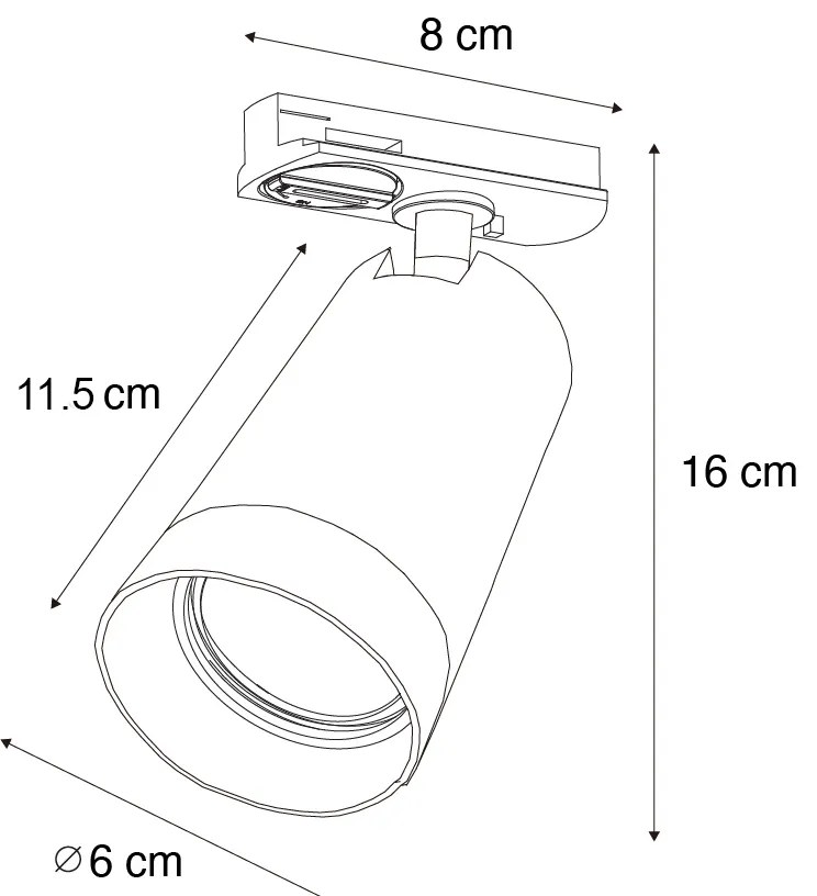 Moderne spot met smoke ring voor railsysteem 1-fase GU10 50mm - Iconic Jeana