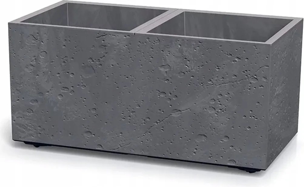 Prosperplast Sierra Case Beton Effect Plantenbak - 77 x 38,5 cm - Marengo - Inclusief wieltjes