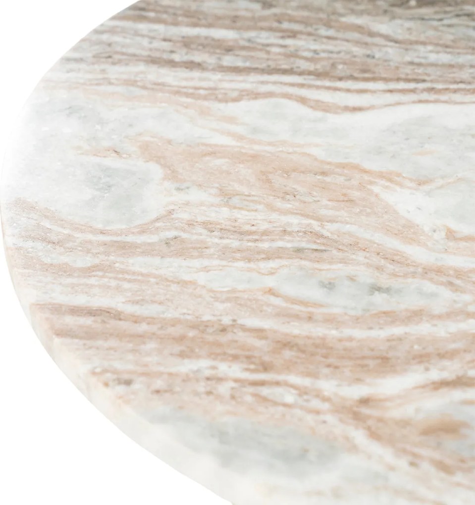 Marmere Bijzettafel Met Hout - 52 X 52cm.