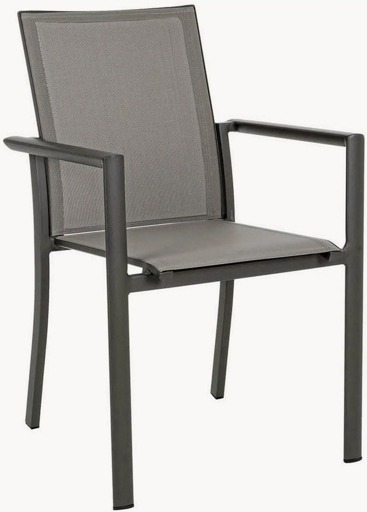 Stapelbare tuinstoelen Konnor met armleuning, 4 stuks