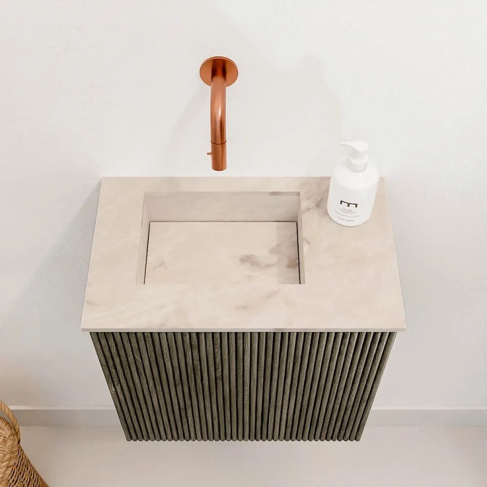 Mondiaz Joya DLux 40cm toiletmeubel shadow met wastafel faye links zonder kraangat frappe