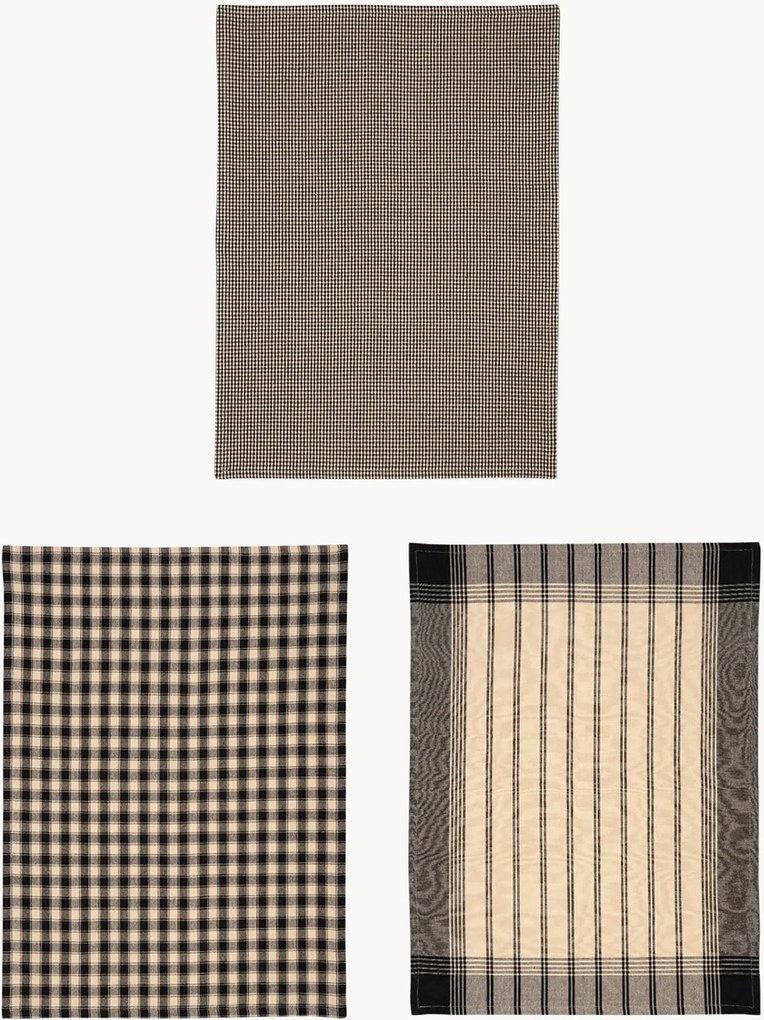 Katoenen theedoeken Campagne, 3-delig