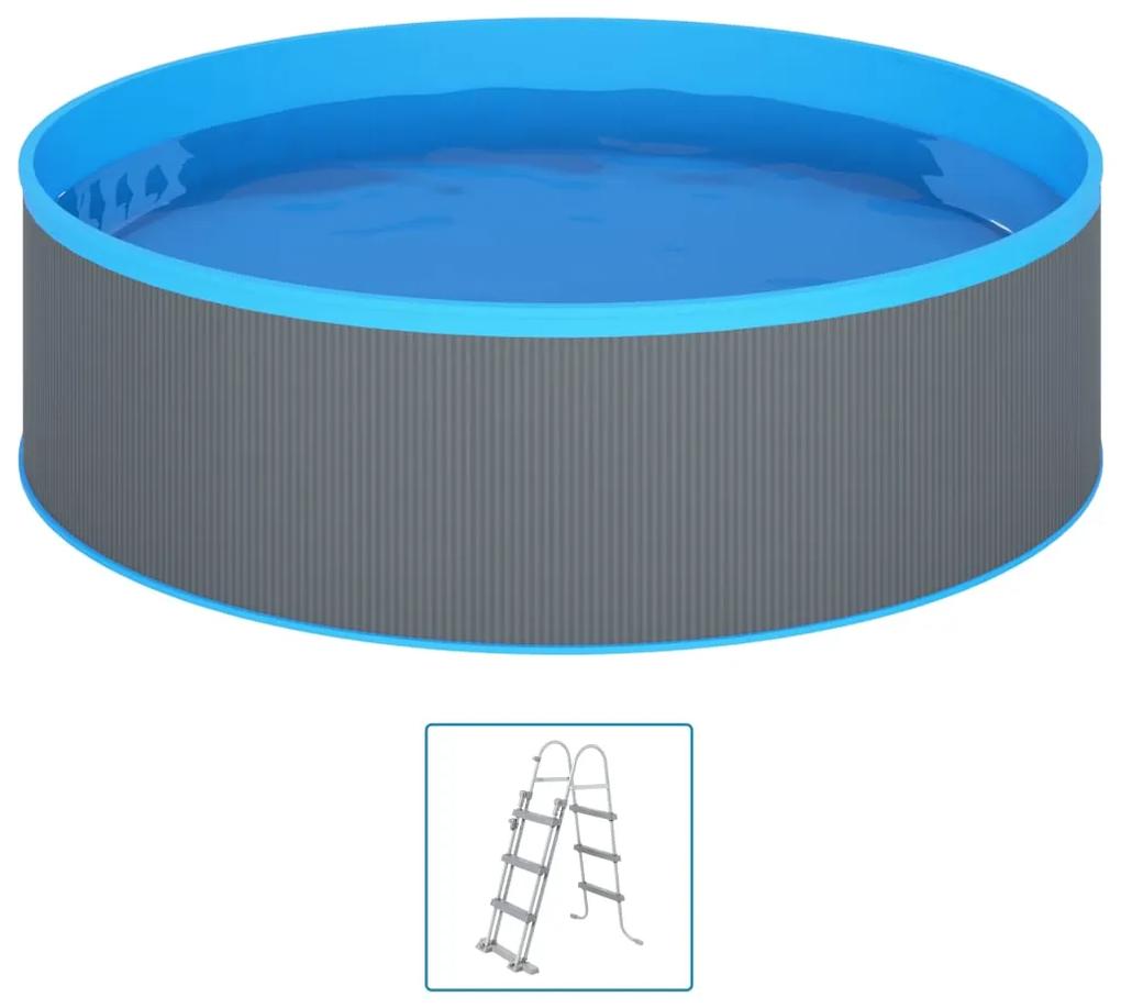 vidaXL Splasher pool met 4-tredige ladder 350x90 cm grijs