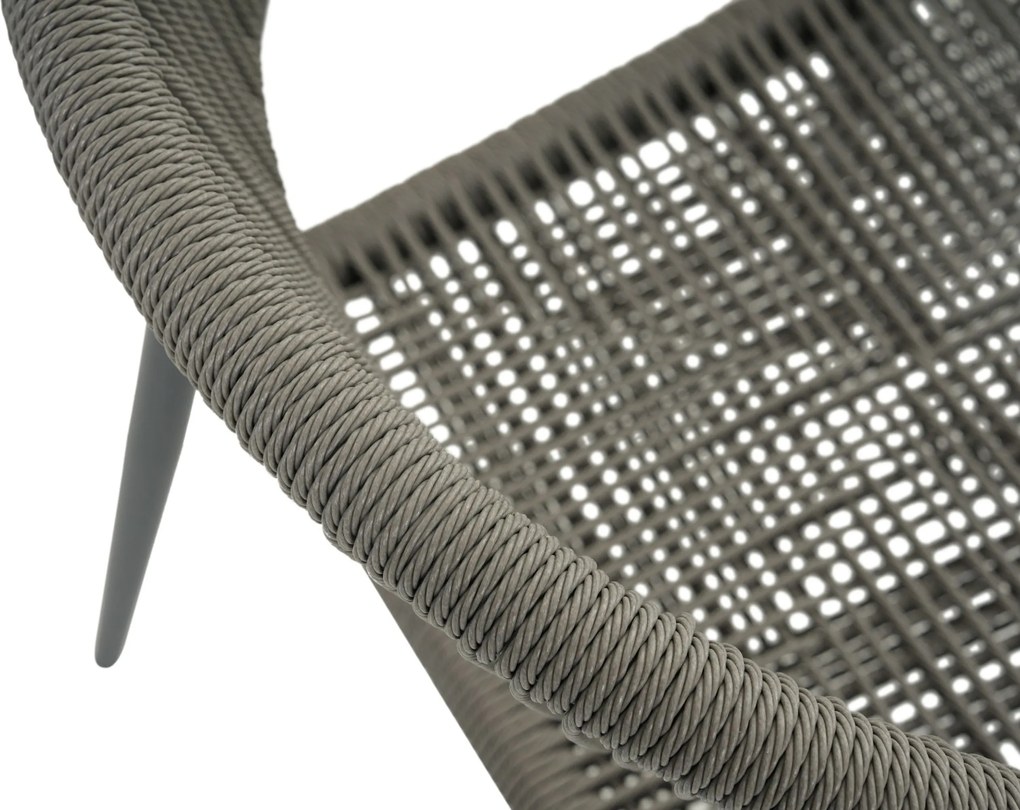 Tuinset Ronde Tuintafel 6 personen 150 cm Rope Grijs  De Laan Projects