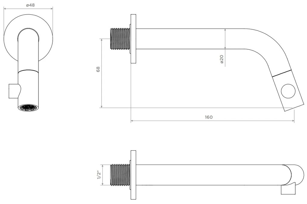 Clou Kaldur inbouw fonteinkraan 16cm RVS geborsteld