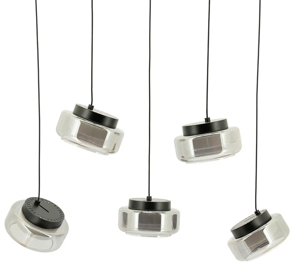 By-Boo Pivot Rectangular Eettafel Hanglamp Rookglas