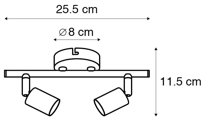 Moderne spot wit kantelbaar 2-lichts - Jeany