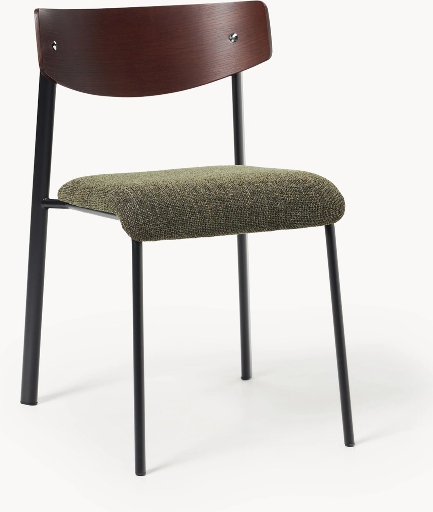 Gestoffeerde stoel Nadia van eikenhout