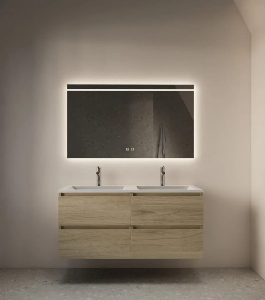 Gliss Design Decora spiegel met LED-verlichting en verwarming 90x70cm