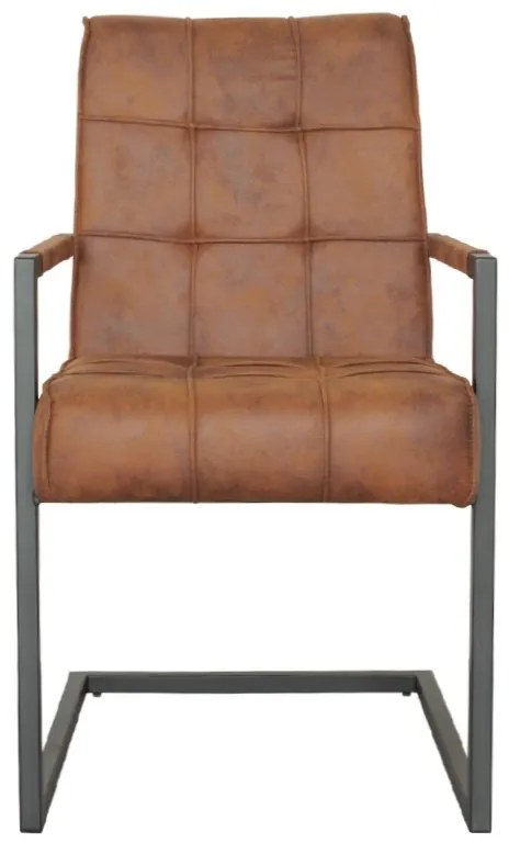 Eetkamerstoel - Jupiter - stof Cowboy retro lederlook cognac