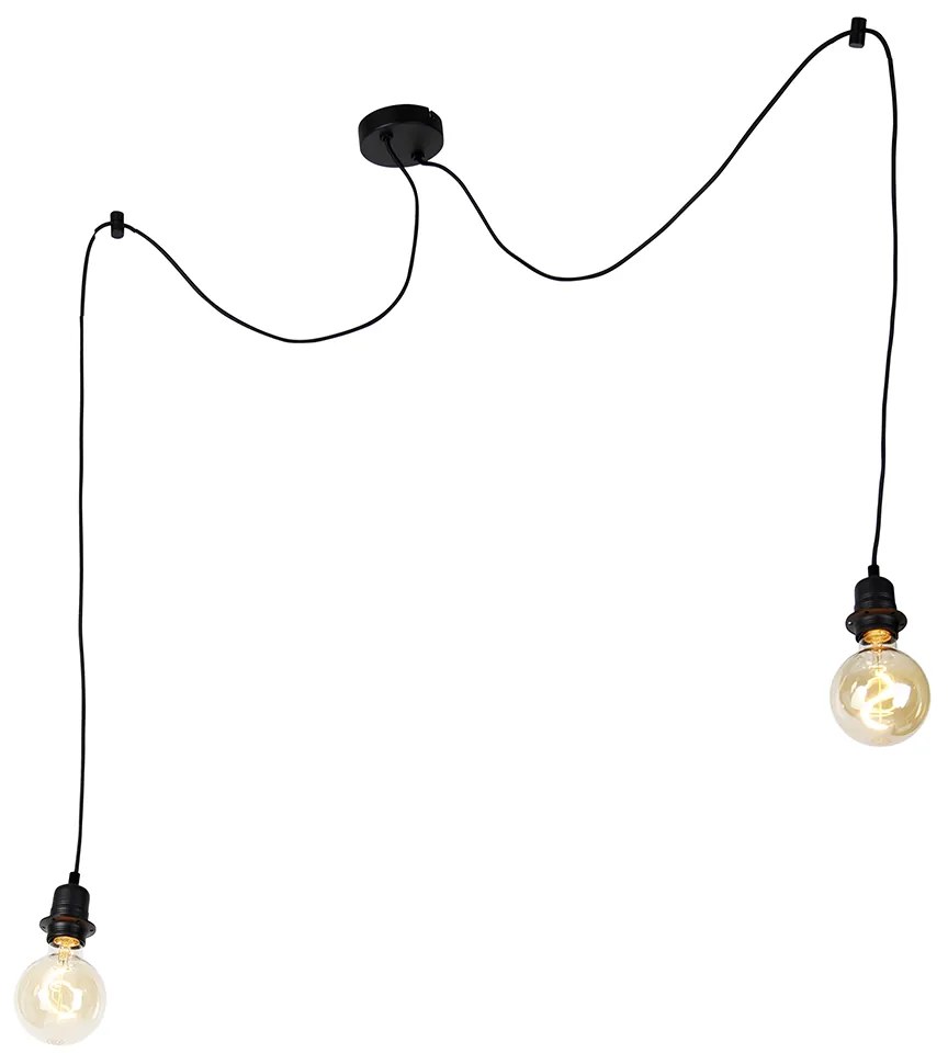 Moderne hanglamp zwart 2-lichts - Cava