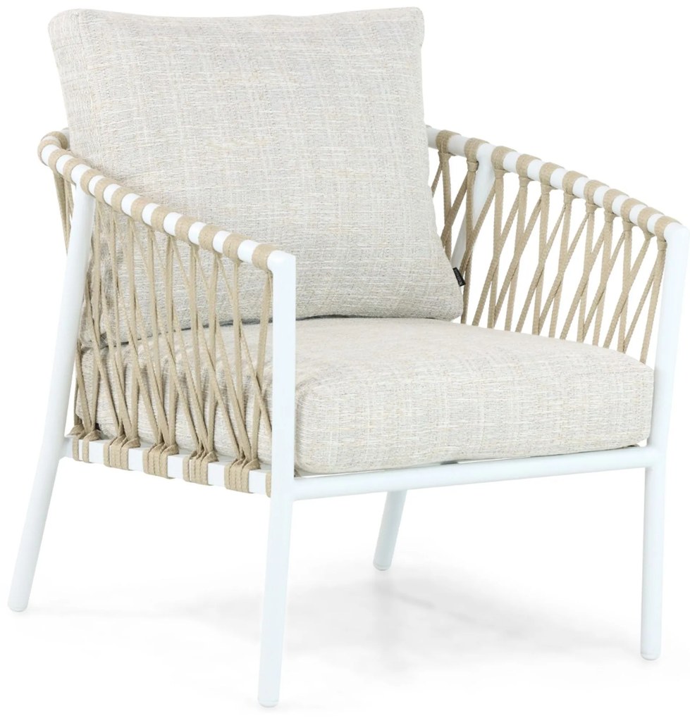Stoel en Bank Loungeset 5 personen Aluminium/rope Wit  Lifestyle Garden Furniture Feraro