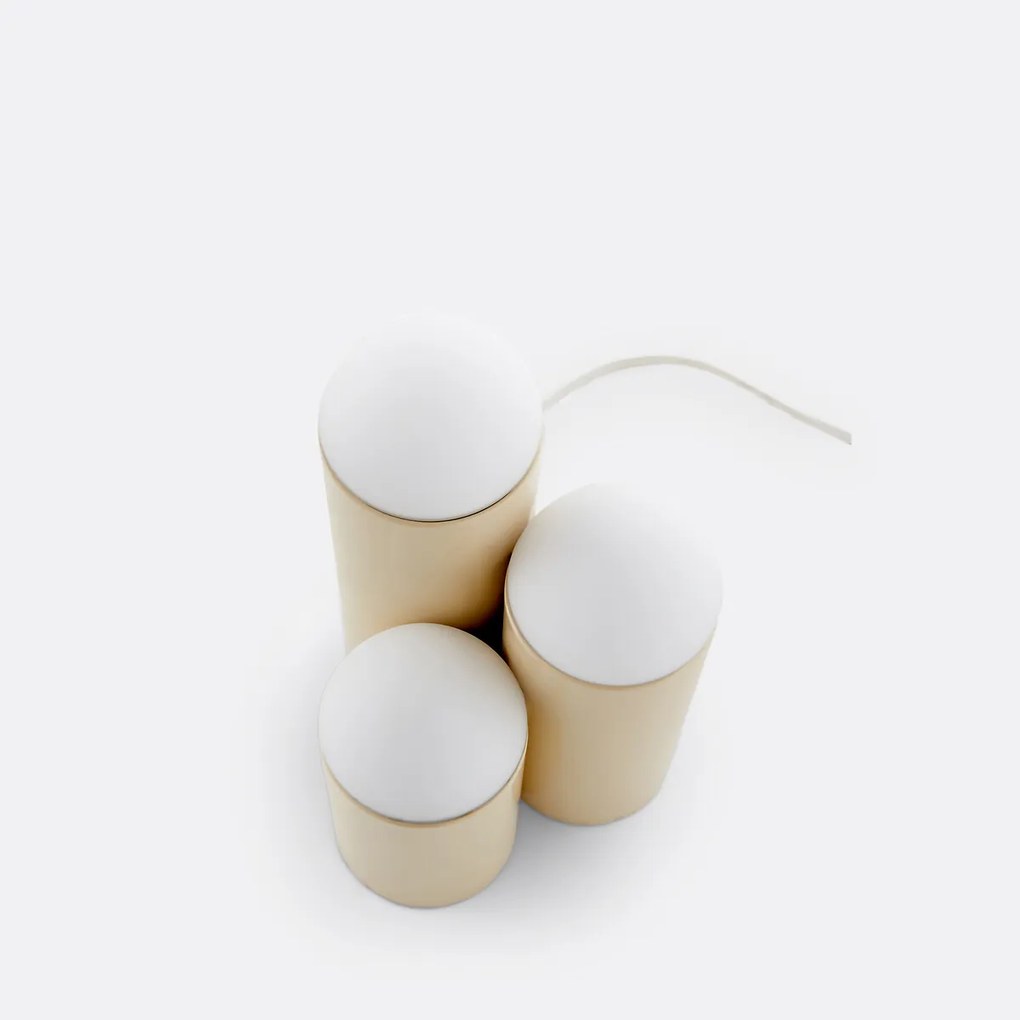Tafellamp in ijzer en opaline, Quillo