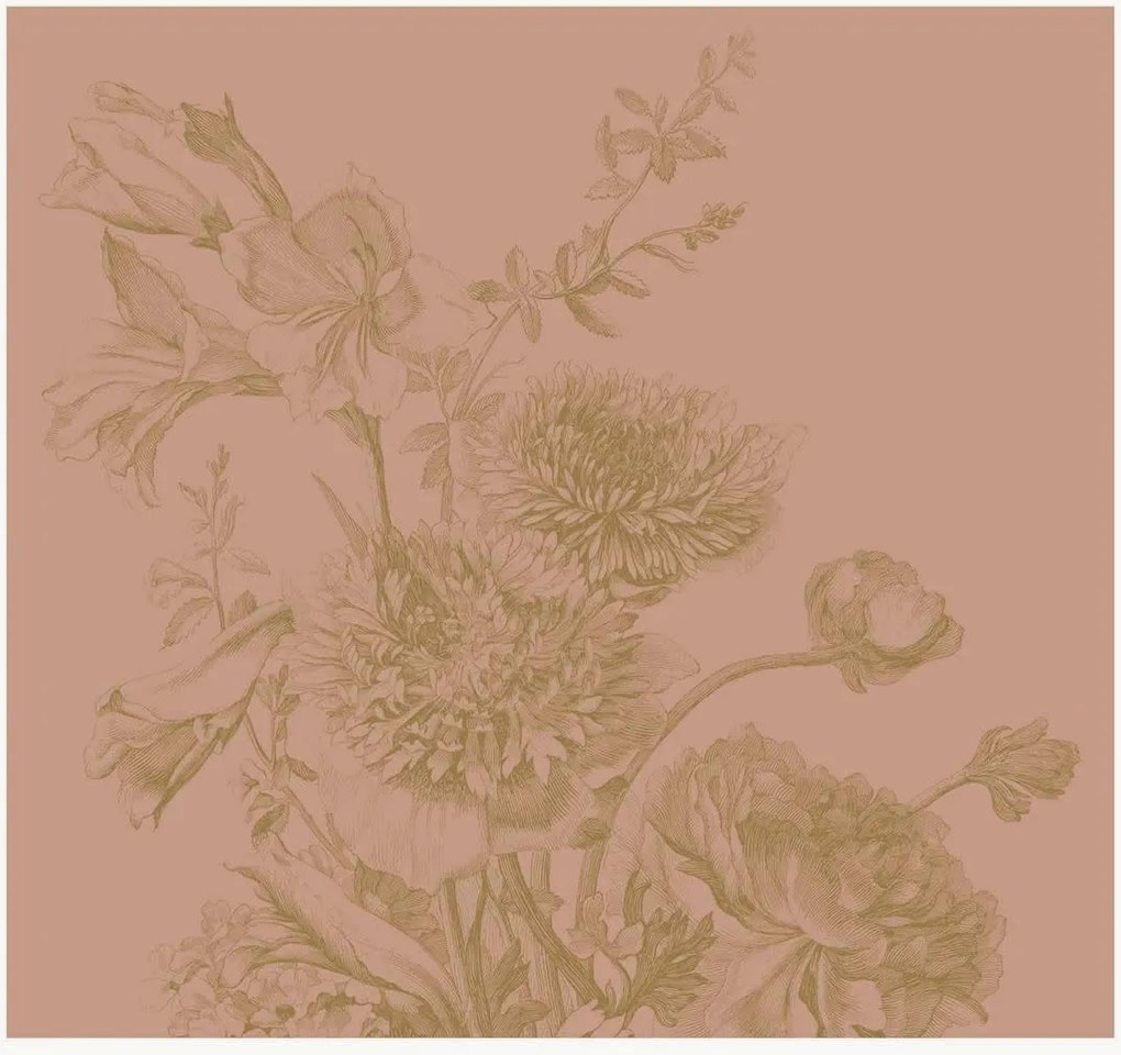 Vliesbehang Engraved Flowers