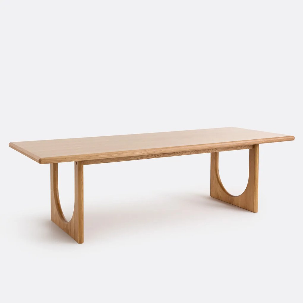 Eettafel, eiken en gefineerd, 8 tot 10 couverts, DOUVE