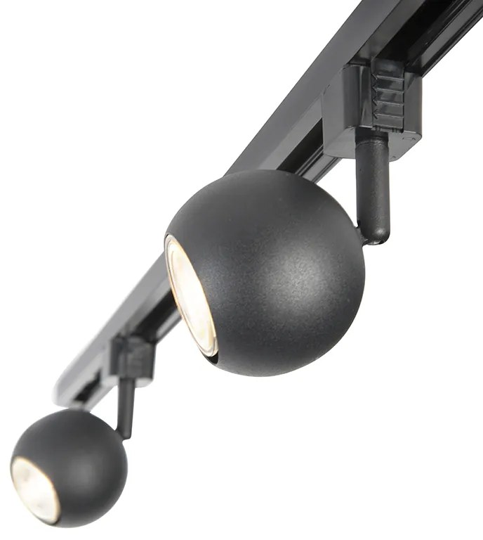 Modern railsysteem met 3 Spot / Opbouwspot / Plafondspots zwart 1-fase - Iconic Gissi Modern GU10 Binnenverlichting Lamp