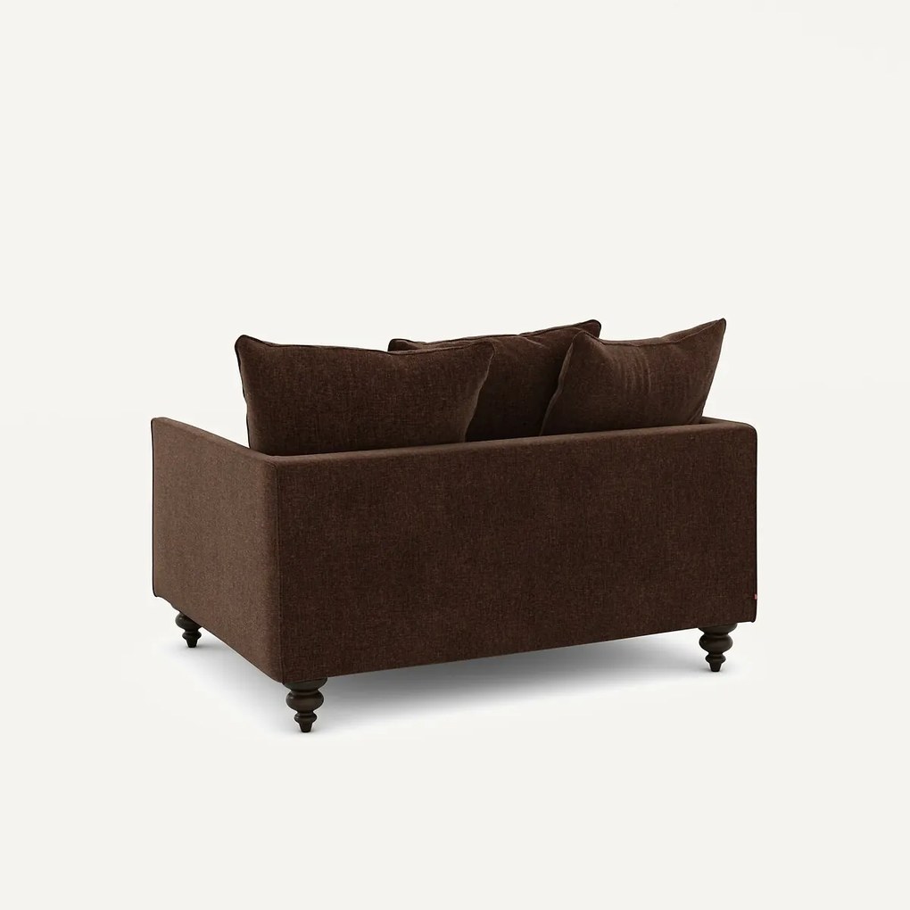 2-zits compacte bank in chenille fluweel, Lazare