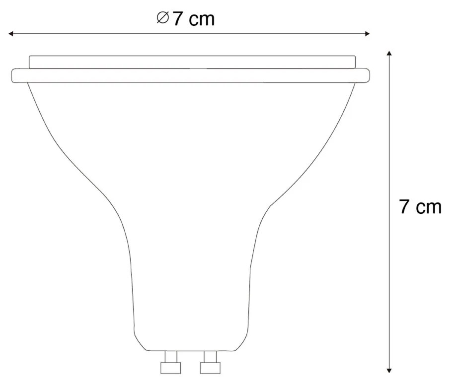 Set van 5 GU10 3-staps dimbaar in Kelvin LED lamp AR70 6.5W 650 lm 2200 - 6500K