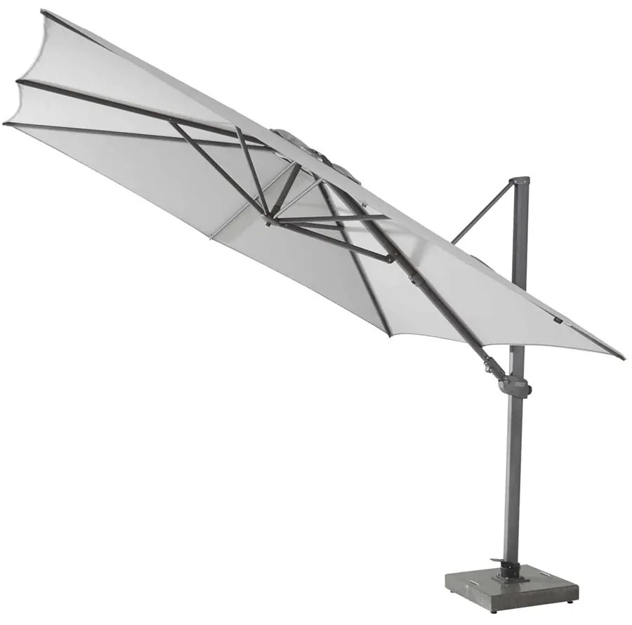 4 Seasons Outdoor Siesta PREMIUM parasol 300 x 300 cm mid grey, antraciet frame Parasol antraciet weerbestendig