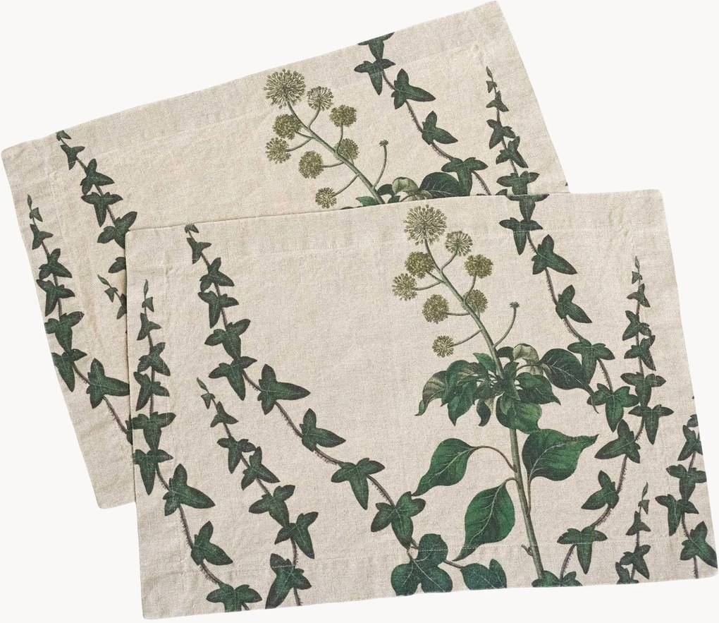 Linnen placemats Ivy, 2-delig