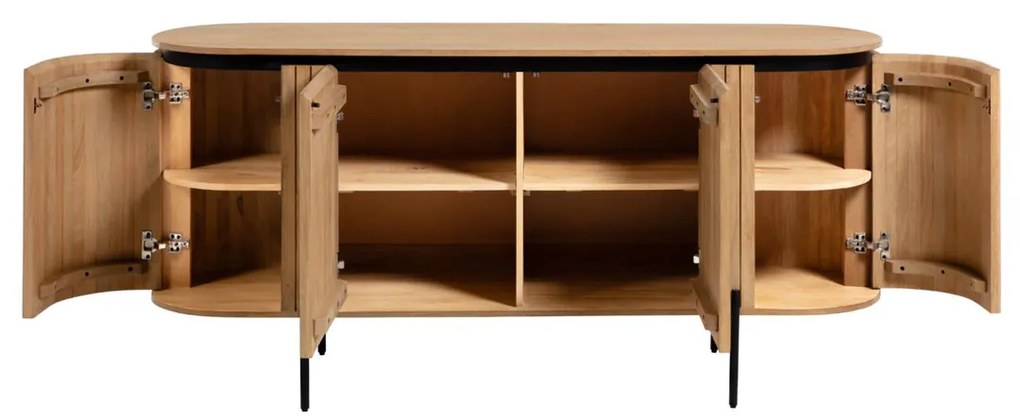 Kave Home Licia Ovaal Dressoir Van Mango Hout 170 Cm - 170x49.5x80cm.