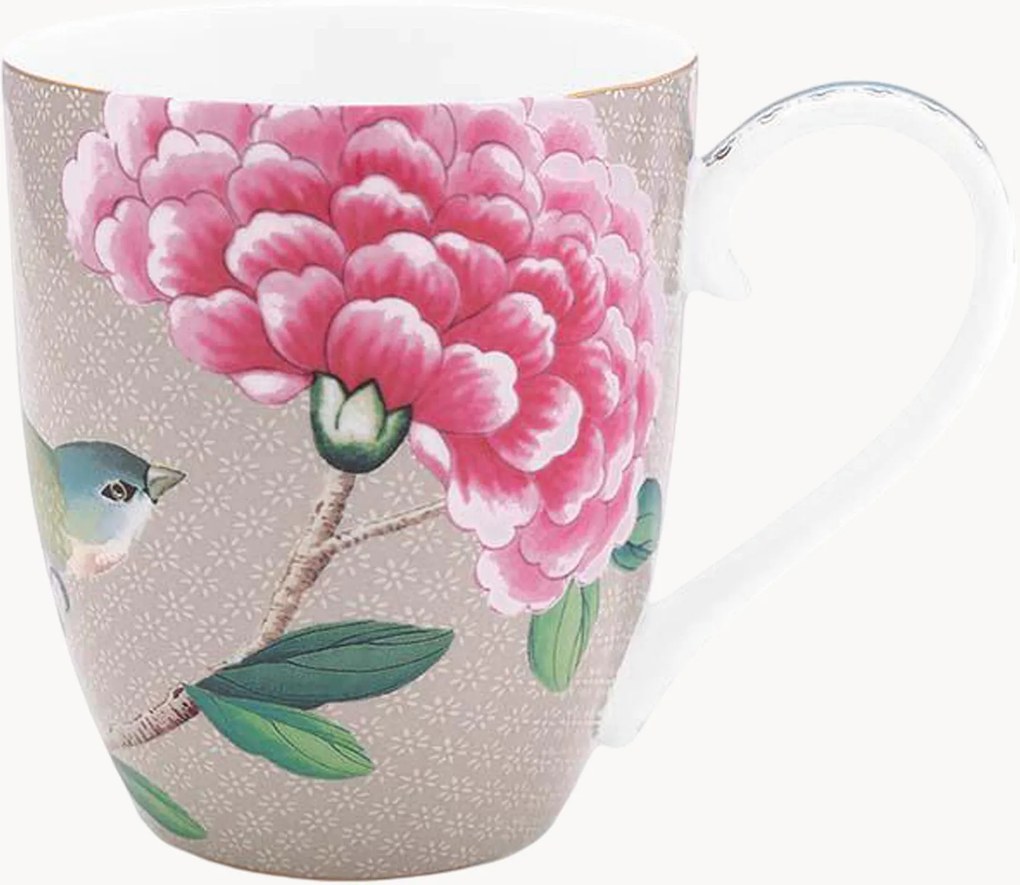 Grote koffiemokken Blushing Brids, 6-delig
