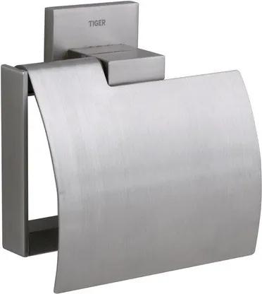 Tiger Items toiletrolhouder met klep scharnierend 13.1x12.8x5.3cm Metaal RVS 281620946